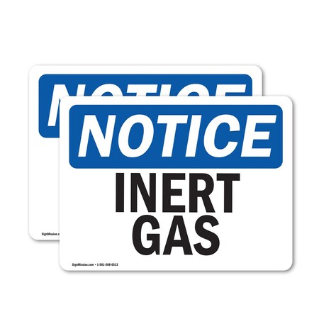Signmission Inert Gas OSHA Notice Sign, Vinyl Decal, 18in W x 12in L, 2PK OS-2PACK-NS-D-1218-L-13696